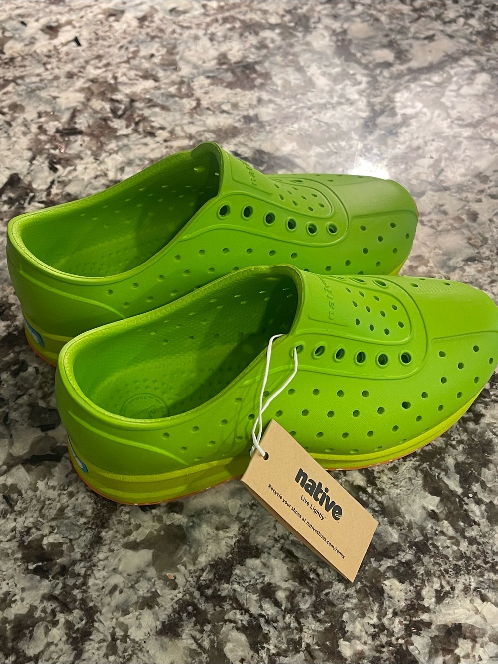 Native Kids Slip-On Water Shoes in Lime Green